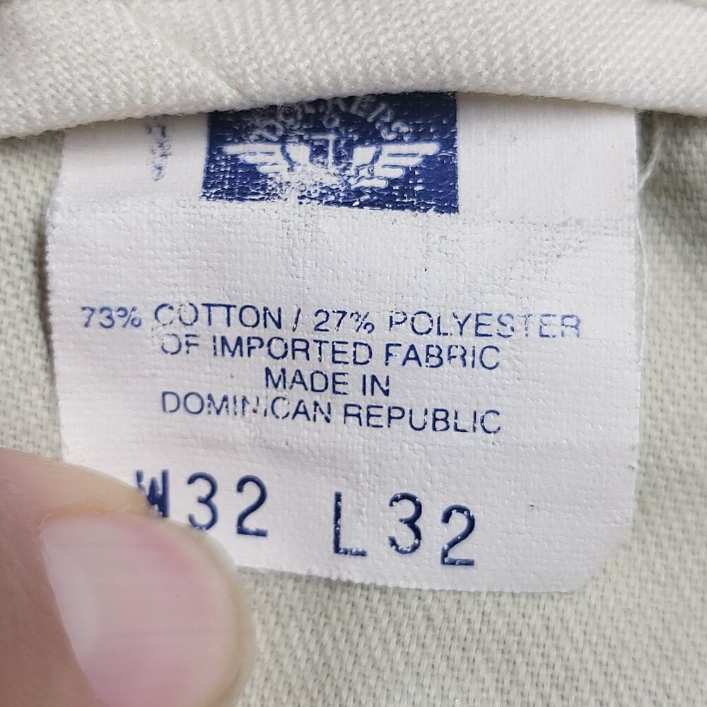 Vintage Dockers Pants Mens 32x32 Gray Corduroy Khakis Flat Front Straight Chino - Picture 4 of 12